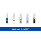 Vijf parfumstaal flacons uit de Parfumsample Set - Ellie Saab Dupe voor Resort Le Parfum